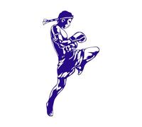 Muay Thai Boxeo MMA Luchador Artes Marciales Deportes Pegatinas de tallado fino 45x84cm Personalización personalizada Azul oscuro
