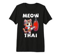 Muay Thai Divertido | Meow Thai & Thai Boxing, Muay Thai Cat Camiseta Premium