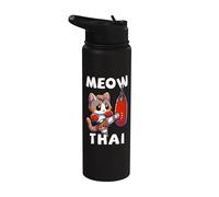 Muay Thai divertido | Meow Thai & Thai Boxing, Muay Thai Cat Stainless Steel Insulated Water Bottle