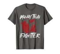 Muay Thai Fighter Boxeo Artes Marciales Hobby Camiseta, Hombre, Asfalto, L