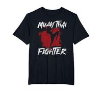 Muay Thai Fighter Boxeo Artes Marciales Hobby Camiseta, Hombre Tallas Grandes, Negro, 2X Alto