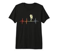 Muay Thai Frecuencia Cardíaca Retro Artista Marcial Camiseta Premium