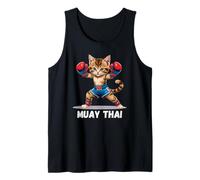 Muay Thai Gatito Amante Gato Artista Marcial Boxeo Tailandés Camiseta sin Mangas