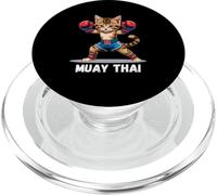 Muay Thai Gatito Amante Gato Artista Marcial Boxeo Tailandés PopSockets PopGrip para MagSafe