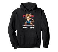 Muay Thai Gatito Amante Gato Artista Marcial Boxeo Tailandés Sudadera con Capucha