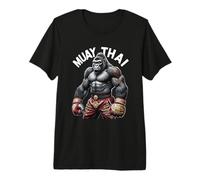 Muay Thai Gorila Poderoso Coraje Lucha Camiseta Premium