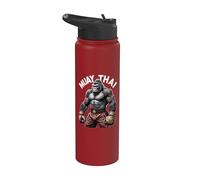 Muay Thai Gorila Poderoso Coraje Lucha Stainless Steel Insulated Water Bottle