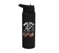 Muay Thai Gorila Poderoso Coraje Lucha Stainless Steel Insulated Water Bottle