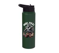 Muay Thai Gorila Poderoso Coraje Lucha Stainless Steel Insulated Water Bottle