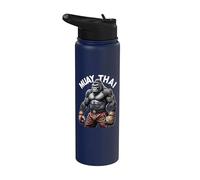 Muay Thai Gorila Poderoso Coraje Lucha Stainless Steel Insulated Water Bottle