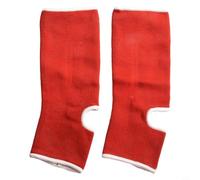 Muay Thai - Tobilleras de apoyo de boxeo para hombres y mujeres, protectores elásticos de pie para kickboxing, artes marciales, protección suave y transpirable (rojo, M)