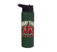 Muay Thai Vintage Fighter - Kickboxing Training Design Stainless Steel Insulated Water Bottle