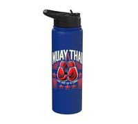 Muay Thai Vintage Fighter - Kickboxing Training Design Stainless Steel Insulated Water Bottle