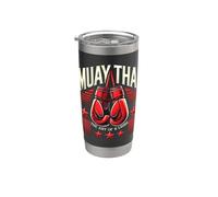 Muay Thai Vintage Fighter - Kickboxing Training Design Vaso térmico de acero inoxidable de doble pared