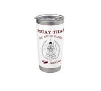 Muay Thai Vintage Fighter - Kickboxing Training Design Vaso térmico de acero inoxidable de doble pared