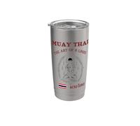 Muay Thai Vintage Fighter - Kickboxing Training Design Vaso térmico de acero inoxidable de doble pared
