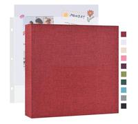Mublalbum Álbum de fotos de 30,5 x 30,5 cm, 3 anillos, 40 páginas, color | Funda de lino, carpeta de 3 anillas, 20 fundas de 40 páginas, libro de recuerdos para bebé, boda, aniversario