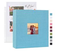 Mublalbum Álbum de fotos de 8.5 x 11 pulgadas, 3 anillos, 80 páginas, color | Libro de recortes con tapa de lino, 3 anillas, carga superior, 80 páginas, libro de recuerdos para bebé, boda, aniversario