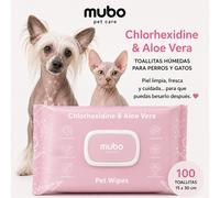 Mubo Chlorhexidine Pet Wipes - Toallitas para Piel Sensible | Antibacterianas y Hipoalergénicas
