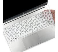 MUBUY-GOL Funda de teclado para portátiles HP Pavilion de 39.6 cm, plata, silicona, impermeable y resistente al polvo