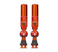 Muc-Off Big Bore Hybrid Válvulas Tubeless, Naranja 45 mm - Tapas de Válvula de Bicicleta de Precisión con Tecnología Revolucionaria de Flujo de Aire para Bicis Tubeless de Ruta, MTB y Gravel
