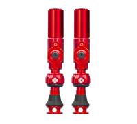 Muc-Off Big Bore Hybrid Válvulas Tubeless, Rojo 30 mm - Tapas de Válvula de Bicicleta de Precisión con Tecnología Revolucionaria de Flujo de Aire para Bicis Tubeless de Ruta, MTB y Gravel