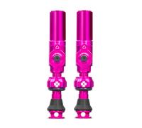 Muc-Off Big Bore Hybrid Válvulas Tubeless, Rosa 35 mm - Tapas de Válvula de Bicicleta de Precisión con Tecnología Revolucionaria de Flujo de Aire para Bicis Tubeless de Ruta, MTB y Gravel