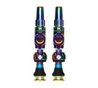 Muc-Off Big Bore Lite Tubeless Valves, Iridescent 45mm - Precision Engineered Dust Caps for Bikes with Revolutionary Airflow Technology - Presta Valve Caps for Tubeless MTB/Road/Gravel Bikes