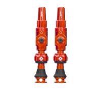 Muc-Off Big Bore Lite Tubeless Valves, Orange 30 mm - Tapas de Polvo de ingeniería de precisión para Bicicletas con tecnología de Flujo de Aire revolucionario - Tapas Presta Valve para Bicicletas sin