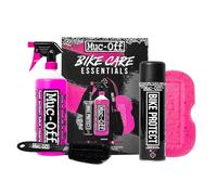 Muc-Off Bike Care Essentials Kit - Set de Limpieza de 5 Piezas | Limpiador, protector, esponja, cepillo para ruedas y bolsa cubren el lavado, los detalles y el cuidado posterior.