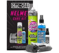 Muc-Off - Kit Cuidado Integral para Casco de Moto V2 para motociclistas, con Foam Fresh, Visor Cleaner, Tratamiento Anti-Vaho Premium y Paño de Microfibra, limpieza rápida y eficaz sin esfuerzo