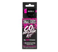 Muc-Off Kit Inflador de Bicicletas CO2 para Bicicleta MTB - Kit Repara Pinchazos para Bicicleta de Montaña con Válvula Presta o Schrader - Incluye 2 Cartuchos de Gas, Cabezal y Funda