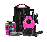 Muc-Off Limpiador de alta presión con bolsa y producto de limpieza.