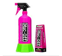Muc-Off Punk Powder & Bottle for Life Paquete - 4 Paquetes de Polvo Limpiador de Bicicletas Biodegradable Sin Plástico con Botella de Repuesto de Aluminio Reutilizable