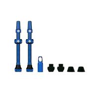 Muc-Off Set de Válvula Presta para Tubeless, Azul, 44 mm - Válvula de Bicicleta Sin Fugas Con Herramienta de Extracción de Núcleo de Válvula Integrada