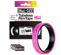 Muc-Off Tubeless Rim Tape, 28 mm - Cinta de Llanta para Ruedas Tubeless - Fondo de Llanta Adhesivo Sensible a la Presión - Cinta de Fondo de Llanta de 10 m con 4 Parches de Sellado de Ruedas