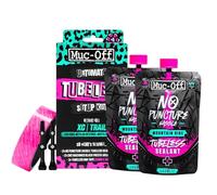 Muc-Off Ultimate Tubeless Setup Kit - Kit Sellador de Neumáticos para Reparación de Rueda de Bicicleta Tubeless, X-Country - Incluye Fondo de Llanta, Parches, Válvulas y Sellador de Ruedas