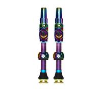 Muc-Off Big Bore Lite Tubeless Valves, Iridescent 45mm - Precision Engineered Dust Caps for Bikes with Revolutionary Airflow Technology - Presta Valve Caps for Tubeless MTB/Road/Gravel Bikes