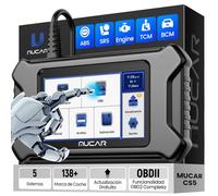 mucar Diagnosis Coche Multimarca, CS5 OBD2 Diagnosis con 5 Sistemas(Motor/SRS/ABS/BCM/TCM), OBD2 Diagnóstico para AutoVIN, Android 7.0, Funcionalidad OBD2 Completa, Wi-Fi Actualización Gratuita