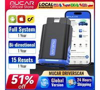 MUCAR DriverScan OBD2 Escáner Bluetooth, herramienta de escaneo bidireccional Nivel OE Todos los sistemas Diagnóstico 15 Función de servicio 10pcs with Cable