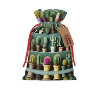 Muchas bolsas versátiles con impresión artística de cactus a granel, elegantes bolsas reutilizables para cualquier ocasión
