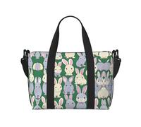 Muchas bonitas bolsas de viaje con diseño de conejo, para el fin de semana para mujeres, bolsa de gimnasio deportiva, bolsa de lona de entrenamiento, durante la noche, Black, Talla única