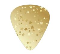 Muchas estrellas doradas sin costuras,12 púas de guitarra, 3 grosores diferentes para guitarra acústica, bajo y ukelele