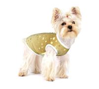 Muchas Estrellas Doradas sin Costuras,Camiseta de algodón sin Mangas para Mascotas, Chaleco Transpirable, Suave y elástico para Cachorros,L