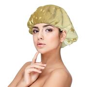 Muchas estrellas doradas sin costuras,Gorro de dormir de satén para adultos - Gorro de dormir elástico para mujer, cubrecabello nocturno