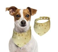 Muchas Estrellas Doradas sin Costuras,Pañuelos de algodón para Perros, Bufandas Ajustables para Mascotas,S