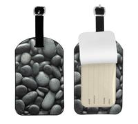 Muchas etiquetas funcionales con estampado de guijarros negros elegantes para equipaje, 4.3 x 2.76 pulgadas, accesorios esenciales para maletas