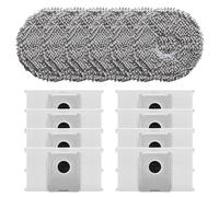 MuchLuckystar 6 almohadillas para fregona y 8 bolsas de polvo para ECOVACS T30C PRO y para aspiradora omni robot, paños de microfibra sin obstrucciones con fuerte sellado