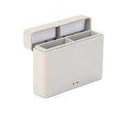 MuchLuckystar Caja de carga dual para DJI Action 5 Pro, estuche de almacenamiento compacto ABS con cargador de doble ranura, estación de batería blanca portátil para viajes