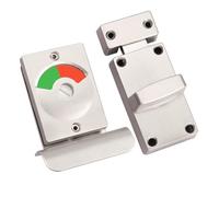 MuchLuckystar Cerradura de puerta de baño de acero inoxidable con indicador de ocupación rojo y verde, pestillo de cubículo de aleación de zinc para oficina, aeropuerto e inodoro